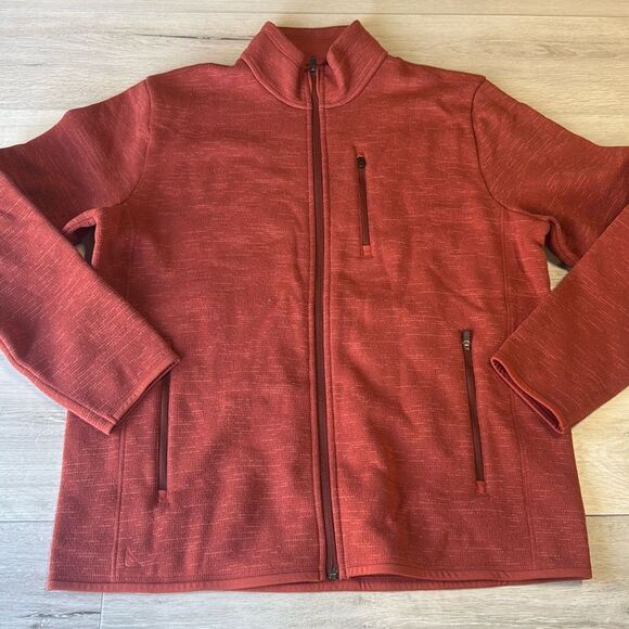 Untuckit Fleece Full-Zip sweater red size L NWOT - Picture 4 of 7